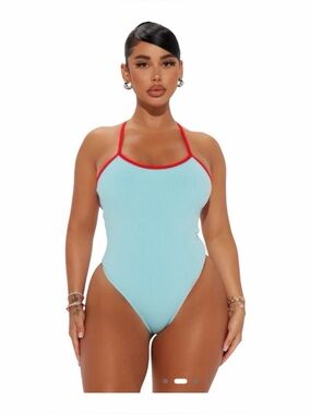 Fashion Nova Lilah Snatched Skirt Set bodysuit/ high-cut-Size Small